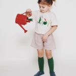 T shirt dla dziecka kremowy Pasikonik